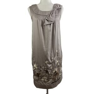 Anthropologie Embroidered Whimsical Finch & Thistle Bird Dress Size 2 Nature